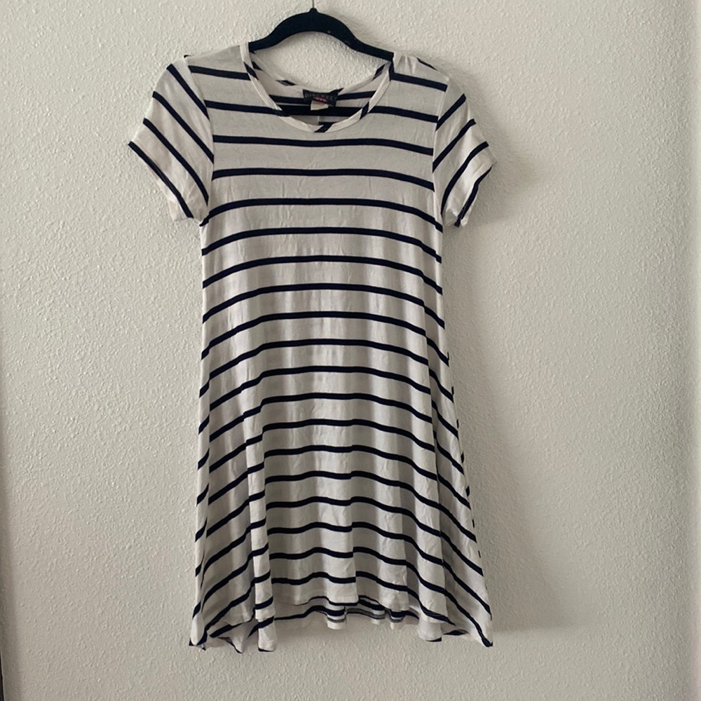 Black and white striped tshirt dress